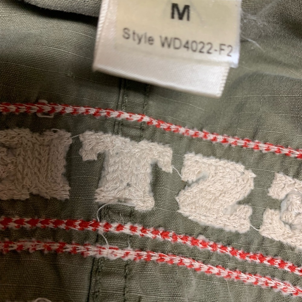 Western Denim Bank Camo Embroidered Distressed Jacket Size M - Picture 6 of 9